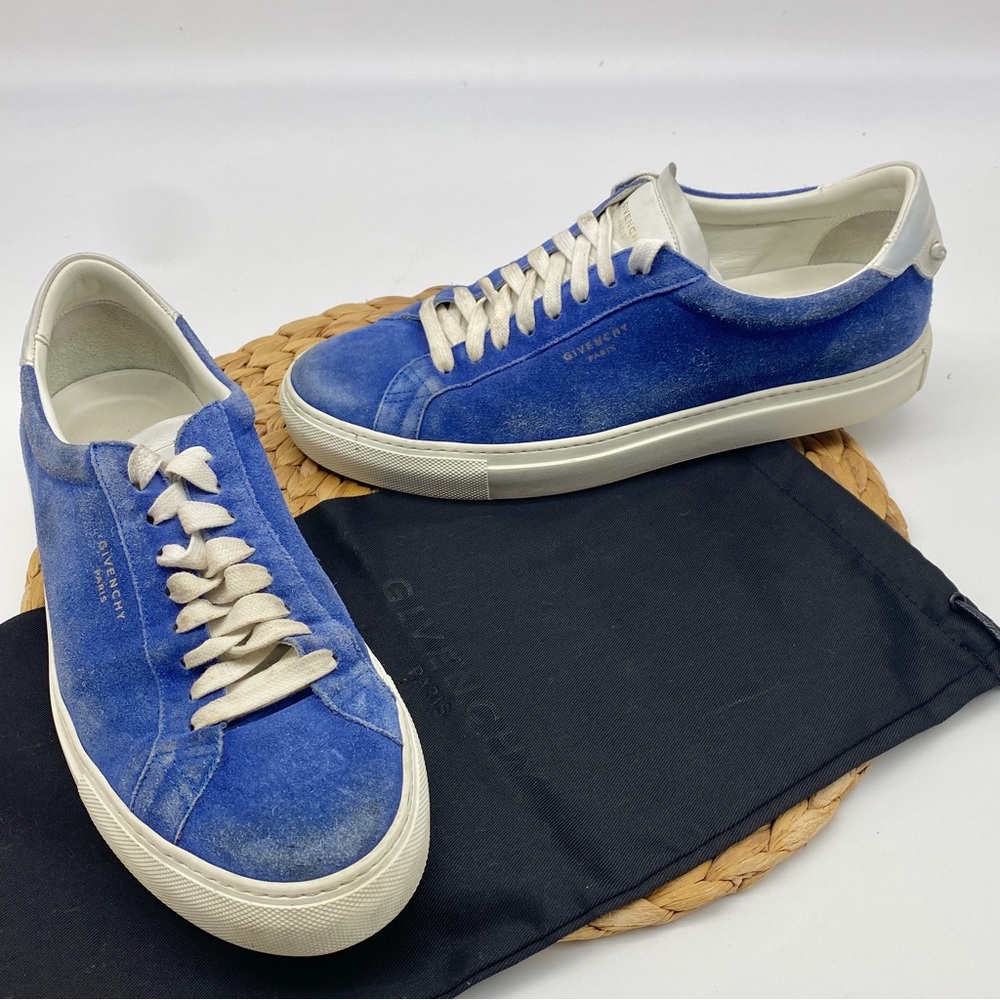GIVENCHY PARIS MENS BLUE SUEDE LEATHER SNEAKERS 41
